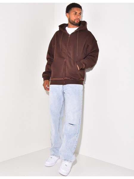 Jacket with ripped seams