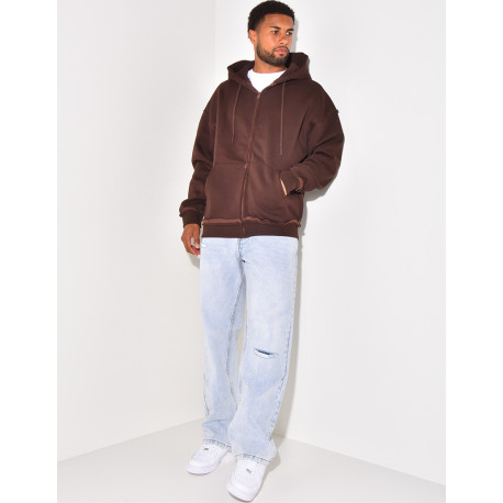 Jacket with ripped seams