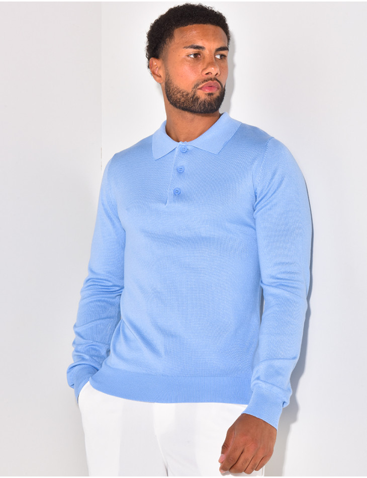 Ribbed polo shirt