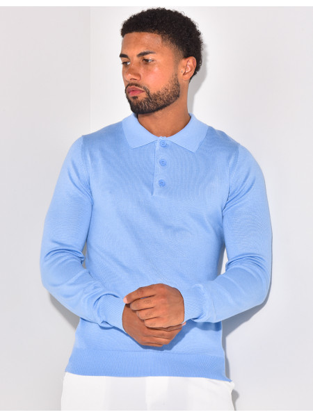 Ribbed polo shirt