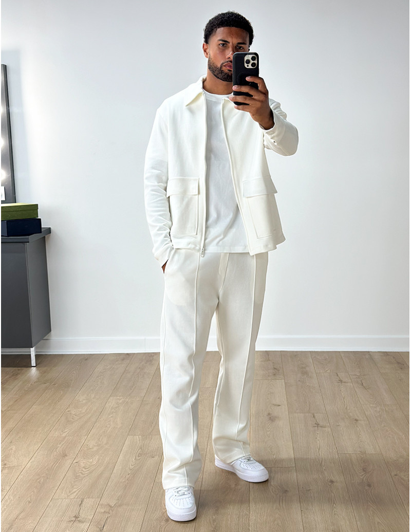 Survêtement Homme Jacquard – Ensemble Veste + Pantalon Décontracté Sport