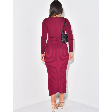 LANGES GERIPPTES KLEID