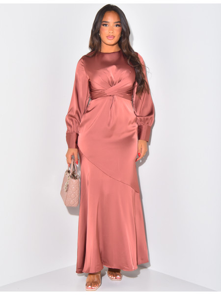 Robe Longue en satin à nouer