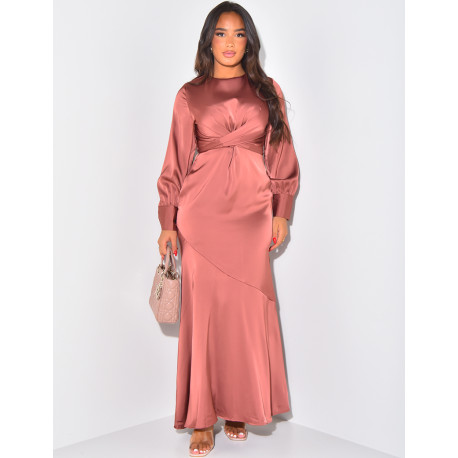 Robe Longue en satin à nouer