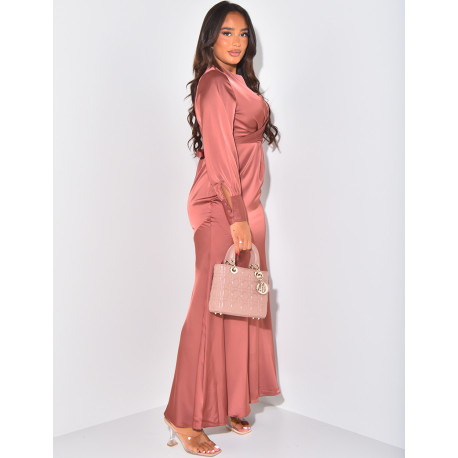 Robe Longue en satin à nouer