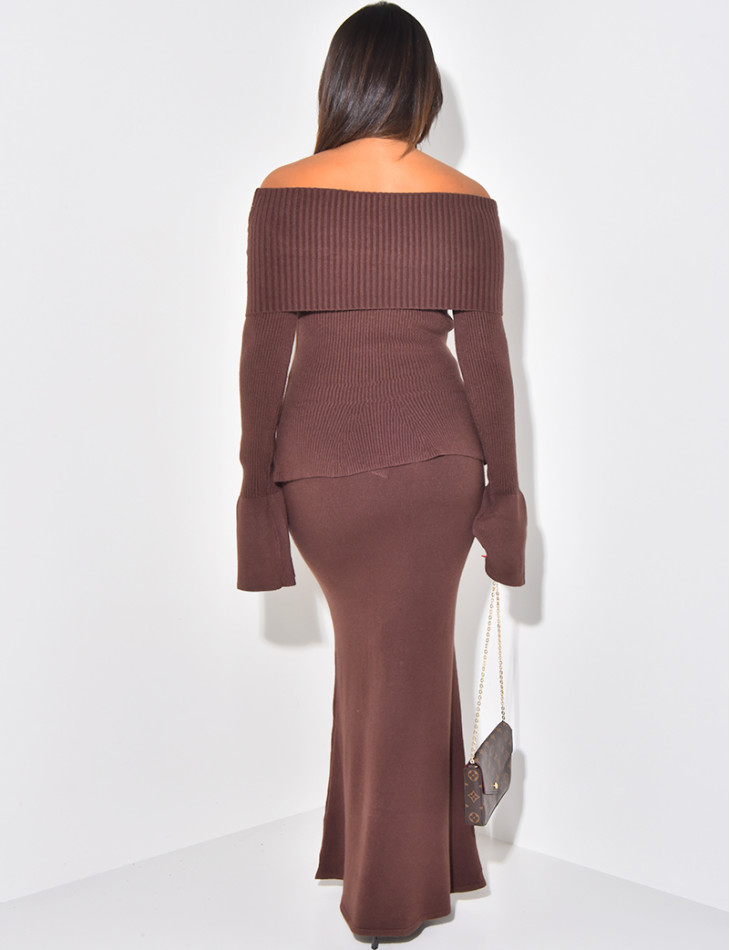 Set aus Wollrock und Pullover