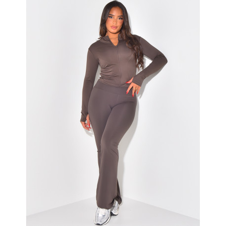 High waist flare sports trousers