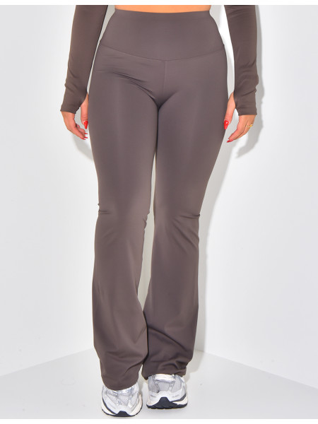 High waist flare sports trousers