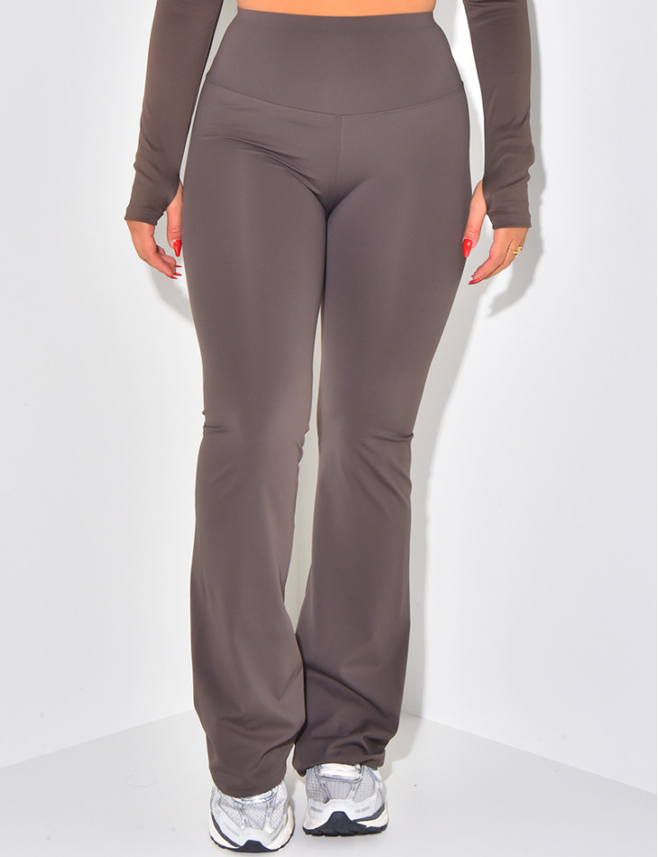 High waist flare sports trousers