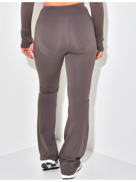 High waist flare sports trousers