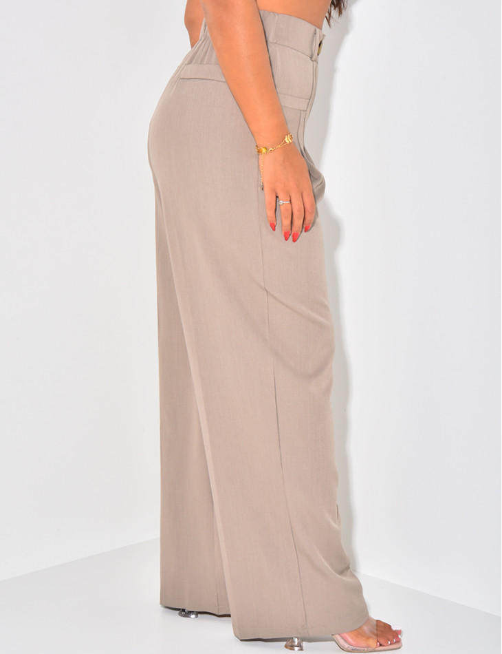 Pantalon de taille coupe droite à pinces