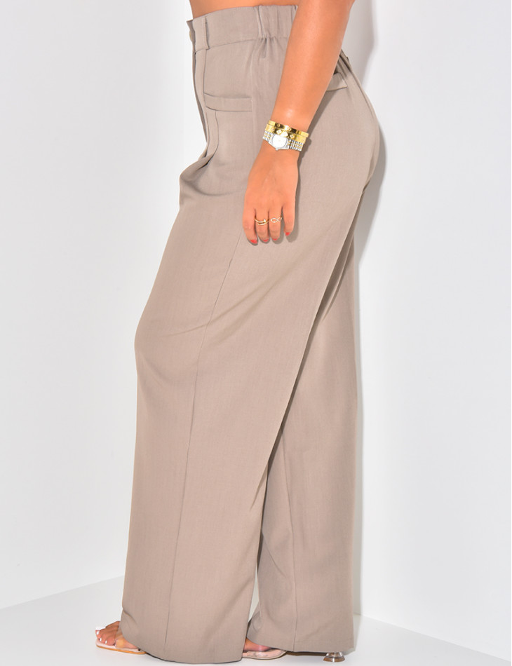 Pantalon de taille coupe droite à pinces