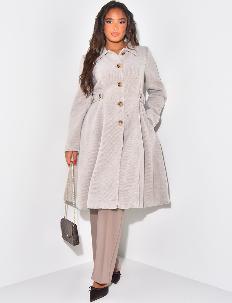 MINIMAL FLARE LONG TRENCH COAT アメリヴィンテージ AW先行のMINIMAL FLARE LONG TRENCH COAT緊急再販売決定