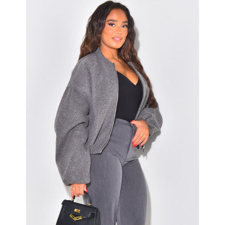 Kurze Bomberjacke aus Filz