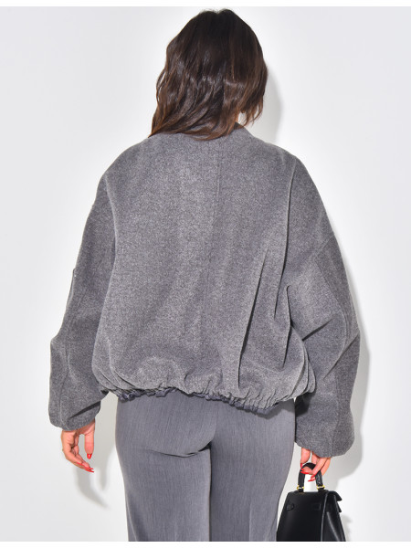 Kurze Bomberjacke aus Filz