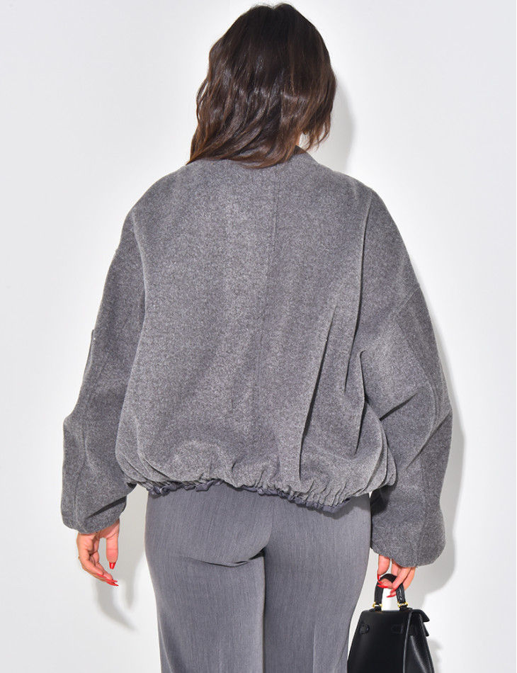 Kurze Bomberjacke aus Filz