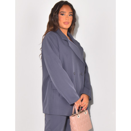 Blazer large à double boutonnières