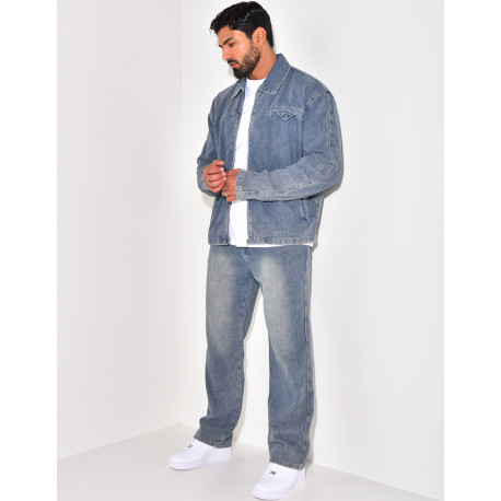 Set aus Jeansstoff