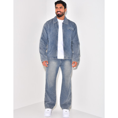 Set aus Jeansstoff