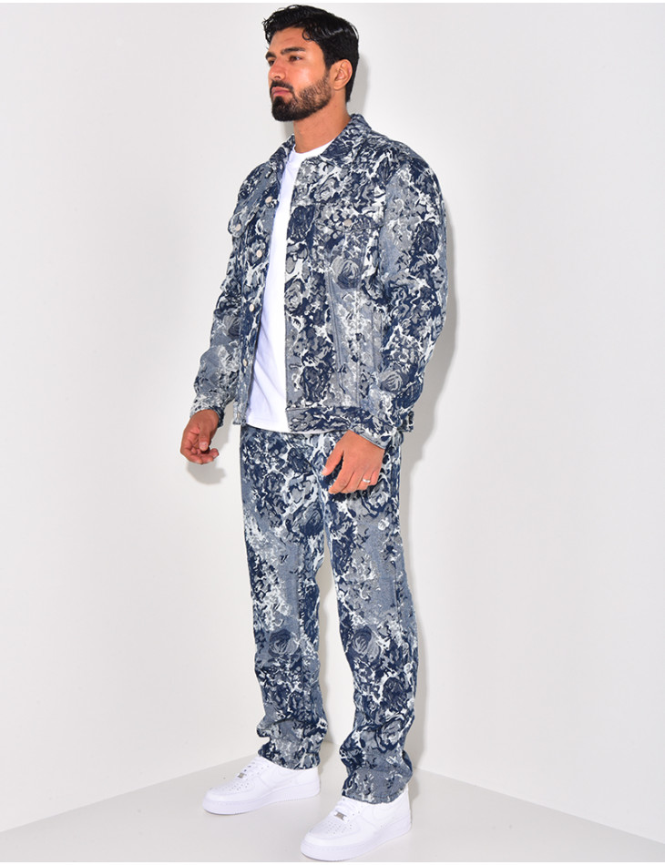 Ensemble jeans et veste en jeans destroy