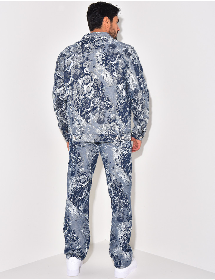 Ensemble jeans et veste en jeans destroy