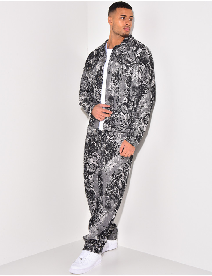 Ensemble jeans et veste en jeans destroy