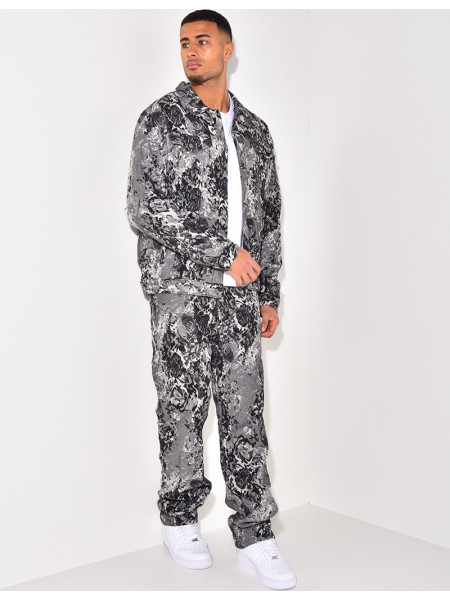 Ensemble jeans et veste en jeans destroy