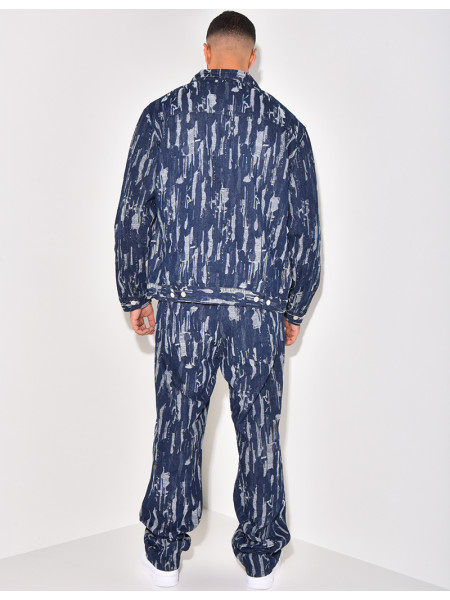 Ensemble jeans et veste en jeans destroy