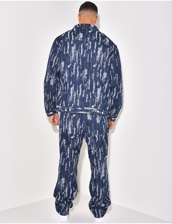 Ensemble jeans et veste en jeans destroy