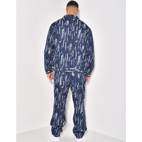 Ensemble jeans et veste en jeans destroy
