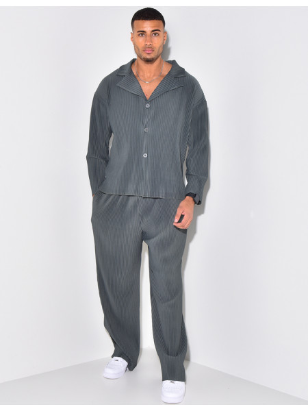 Pleated shirt and trouser set