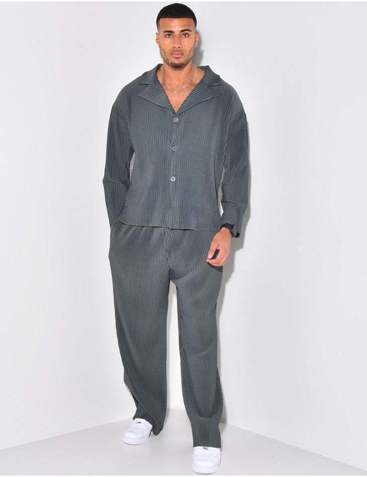 Pleated shirt and trouser set