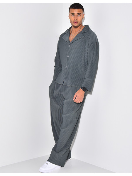Pleated shirt and trouser set