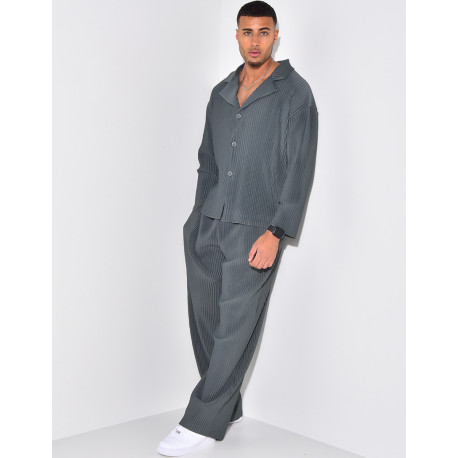 Pleated shirt and trouser set