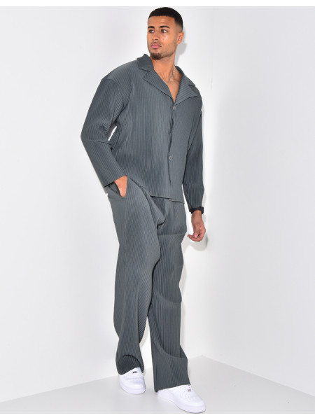 Pleated shirt and trouser set