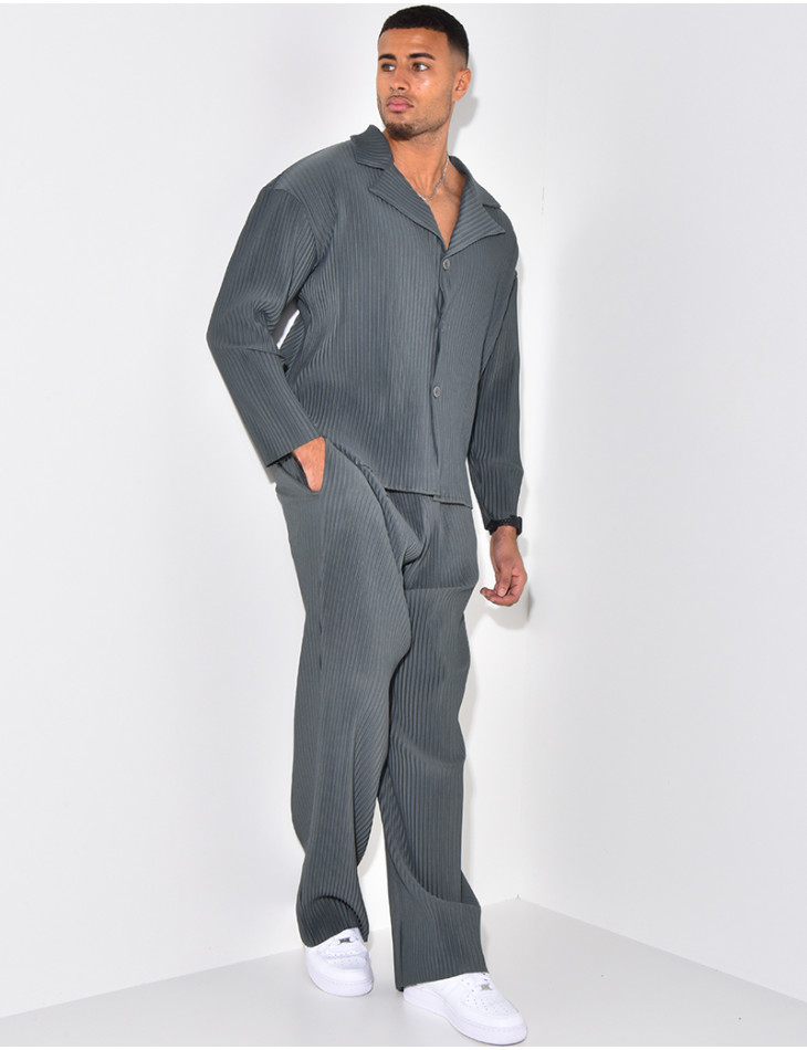 Pleated shirt and trouser set
