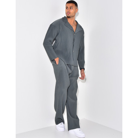 Pleated shirt and trouser set