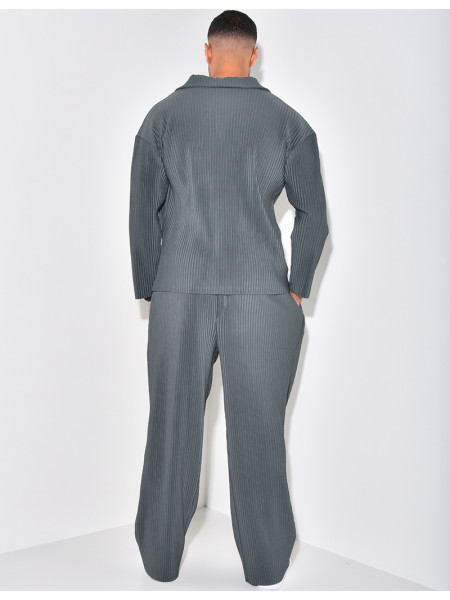 Pleated shirt and trouser set