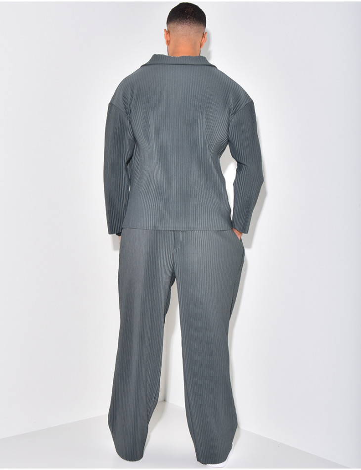 Pleated shirt and trouser set