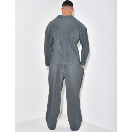 Pleated shirt and trouser set