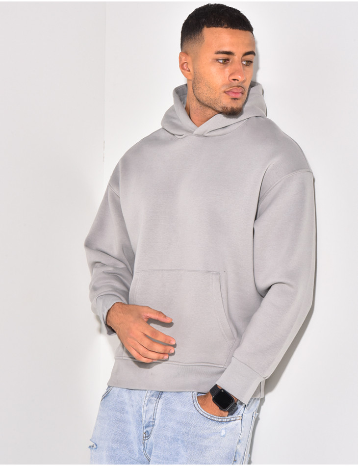 Sweat à capuche uni
