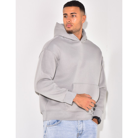 Sweat à capuche uni