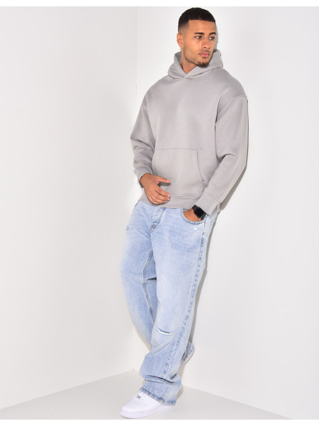 Sweat à capuche uni