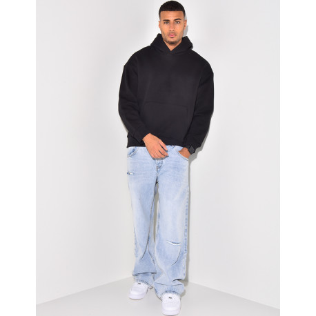 Sweat à capuche uni