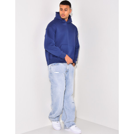 Sweat à capuche uni