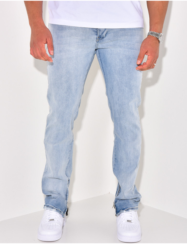 Jeans à zip aux chevilles