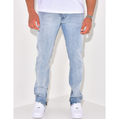 Jeans à zip aux chevilles