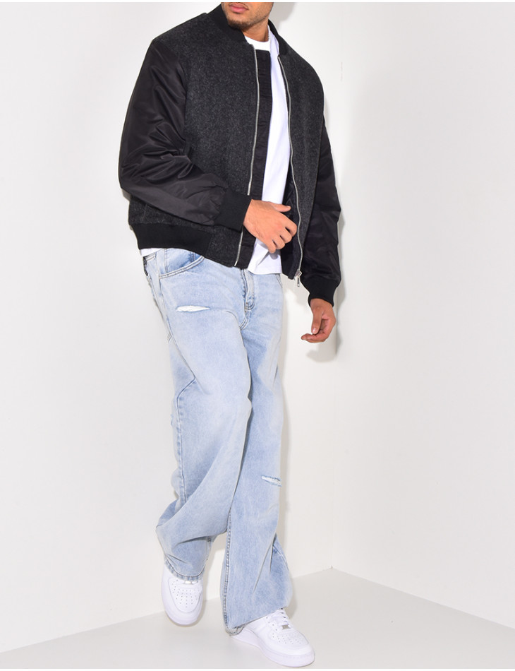 Veste jean bi matière homme online
