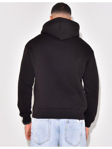 Sweat à capuche écriture en relief