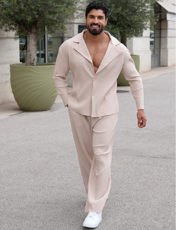 Pleated shirt and trouser set